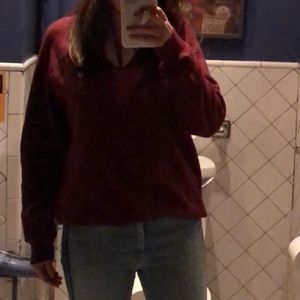 Maroon v neck sweater from Alexander wang
